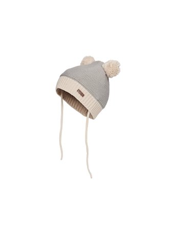 KOMBI Minnie Double Pom Pom Knit Toque - Infants Platinum KOMBI Minnie Double Pom Pom Knit Toque - Infants Platinum