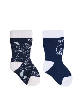 KOMBI Adorable Socks Twin Pack - Infants Dark Navy / Ice KOMBI Adorable Socks Twin Pack - Infants Dark Navy / Ice
