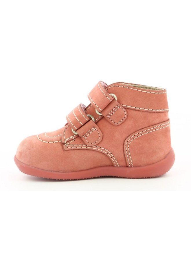 Bottillons Kickers Bonzip – Pour Enfants, En Cuir Rose Clair – Taille 20 – Fermeture éclair, Semelle Caoutchouc