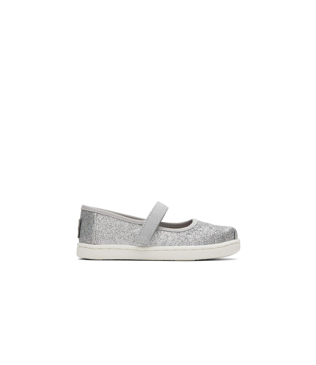 Toms Tiny Mary Jane Silver Iridescent 10011521 Laura Jo Shoes