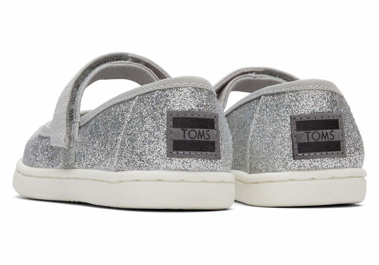 TOMS Tiny Mary Jane Glimmer Silver Iridescent