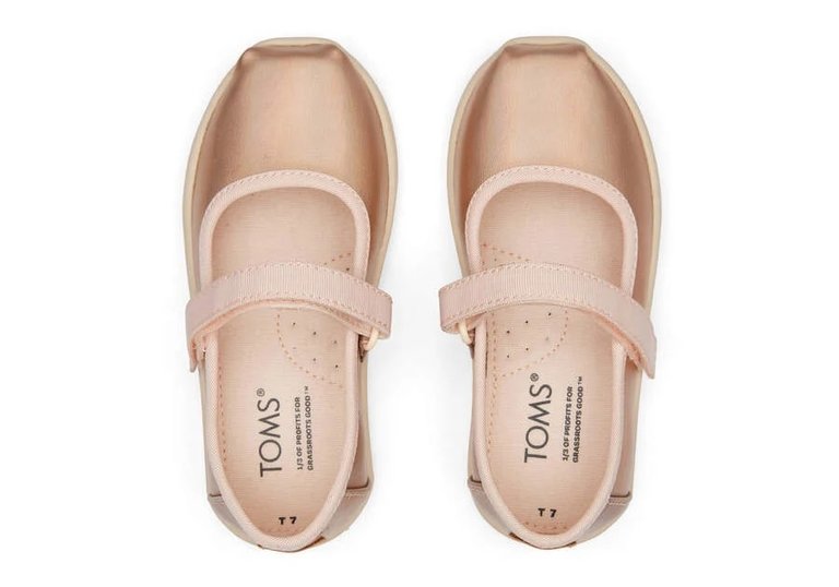 TOMS Tiny Mary Jane Metallic Rose Gold