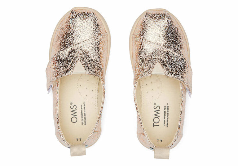 TOMS Tiny Alpargata Foil Or