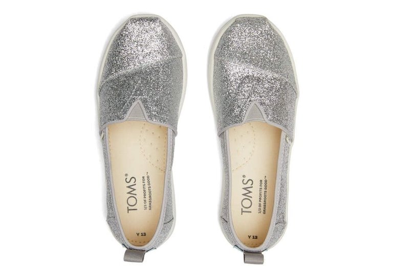 TOMS Youth Alpargata Glimmer Argent