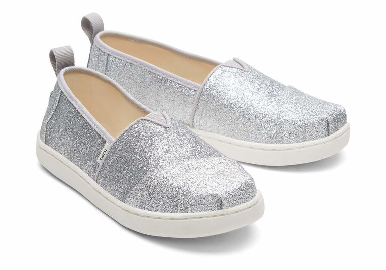 TOMS Youth Alpargata Glimmer Silver