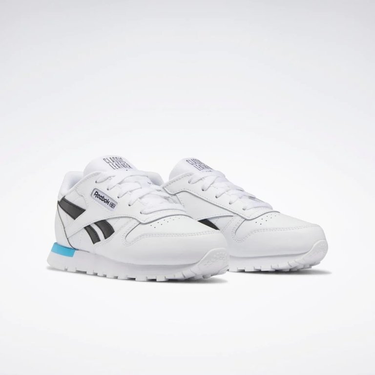 REEBOK ENFANTS CLASSIC LEATHER BLANC / NOIR / BLEU