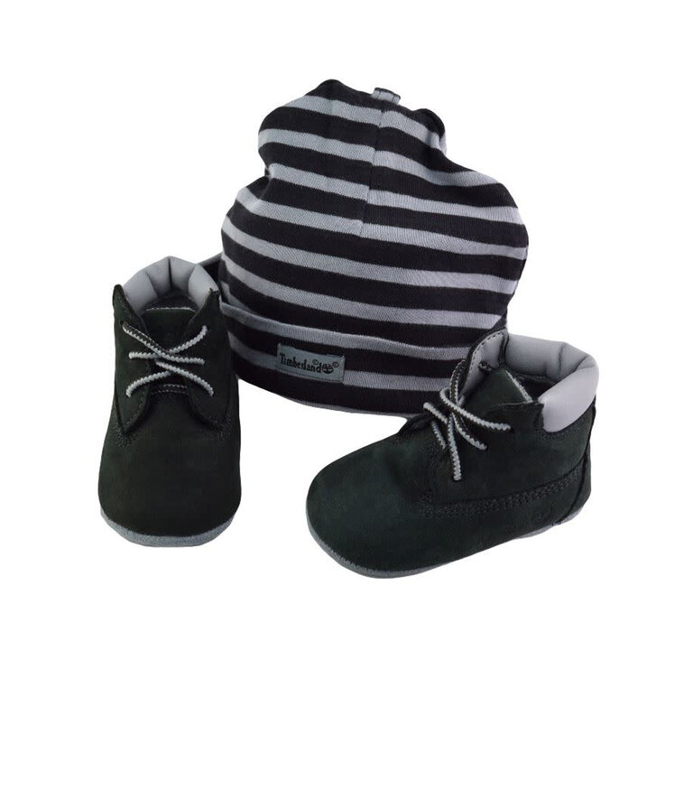 TIMBERLAND Infant Crib Bootie with Hat Set Black