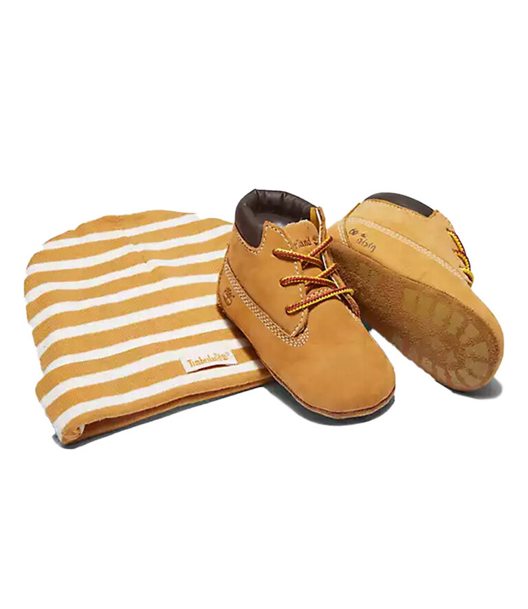 TIMBERLAND Infant Crib Bootie with Hat Set Wheat
