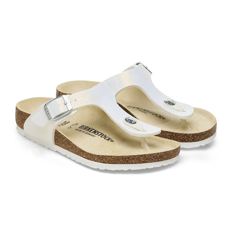 BIRKENSTOCK Enfants Gizeh Blanc Brillant Birko-Flor