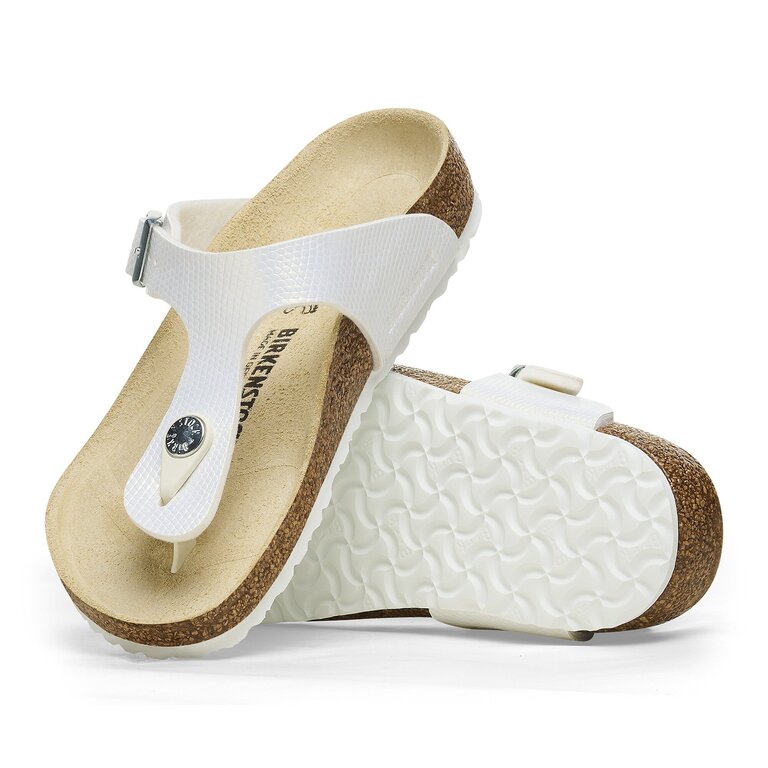 BIRKENSTOCK Enfants Gizeh Blanc Brillant Birko-Flor