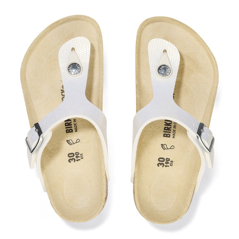 BIRKENSTOCK Enfants Gizeh Blanc Brillant Birko-Flor