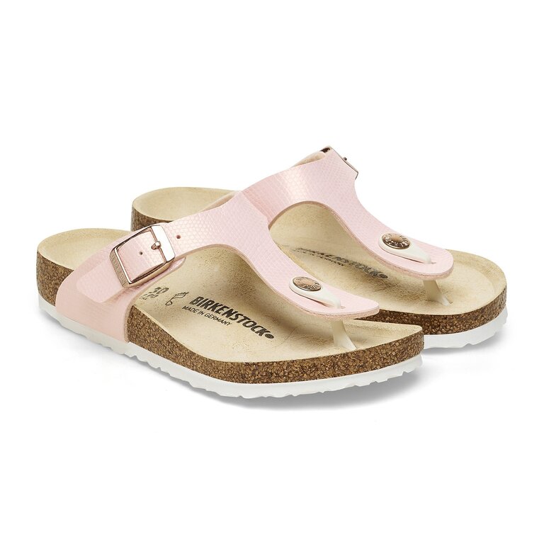 BIRKENSTOCK Enfants - Gizeh Lézard Billant Rose Pâle
