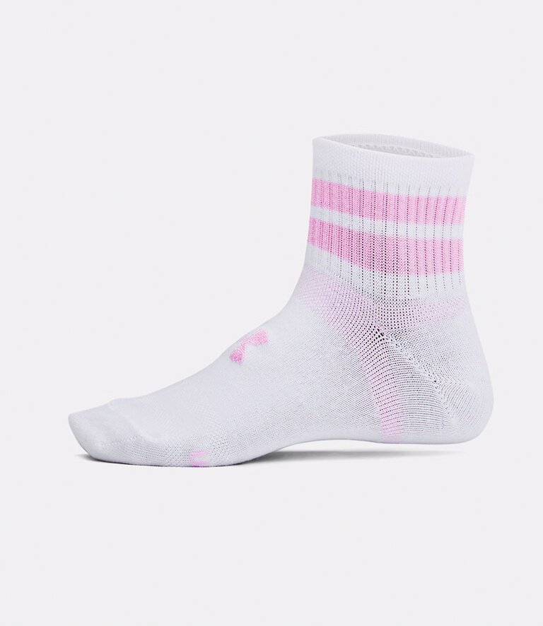 UNDER ARMOUR Essential 6-Pack Quarter Socks White / Stellar Pink