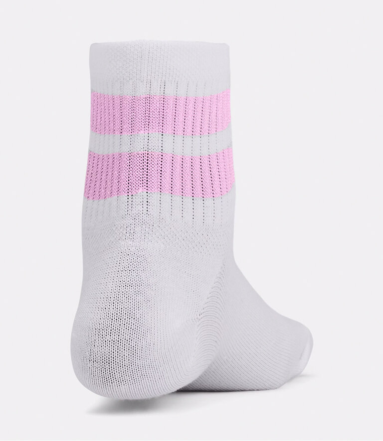 UNDER ARMOUR Essential 6-Pack Quarter Socks White / Stellar Pink