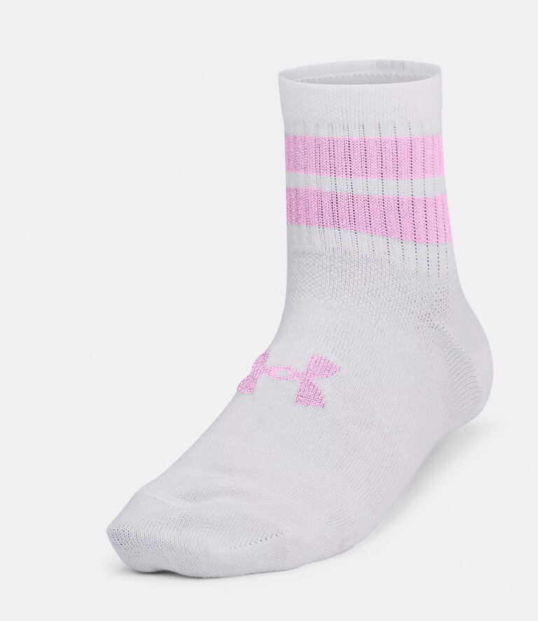 UNDER ARMOUR Essential 6-Pack Quarter Socks White / Stellar Pink