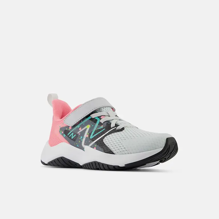 NEW BALANCE Kid's - Rave Run v2  Qartz Grey / Ultra Pink / Cyber Jade