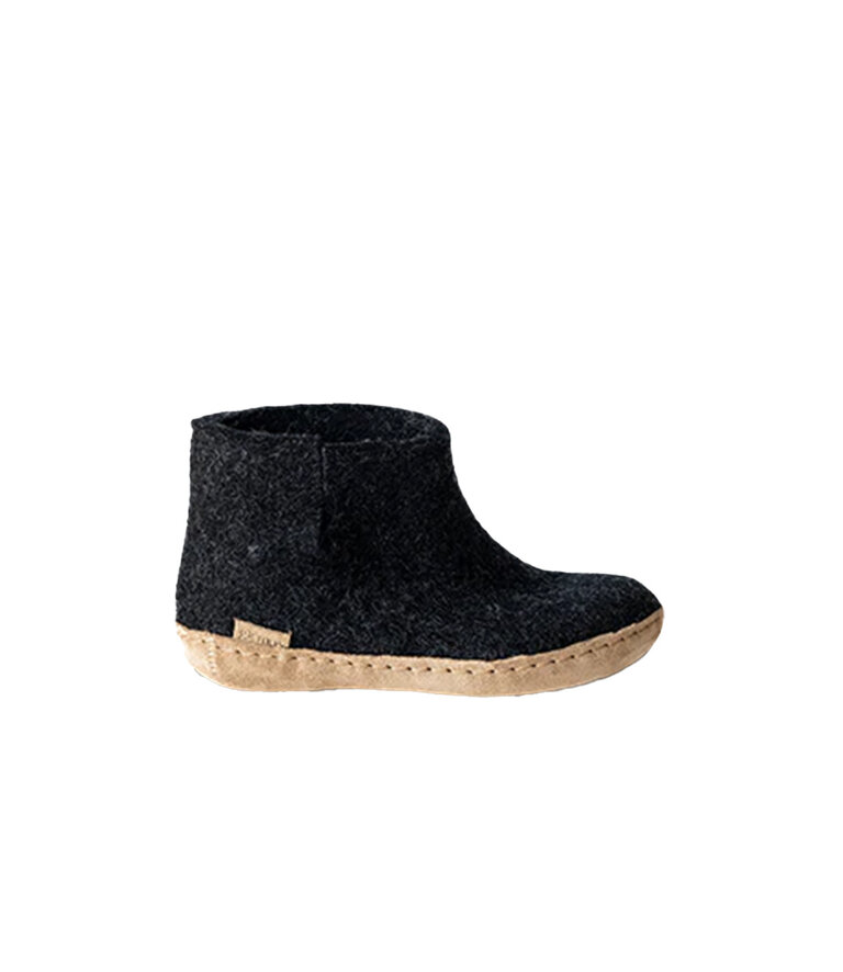 GLERUPS Bottillon Enfants Semelle Cuir Charbon