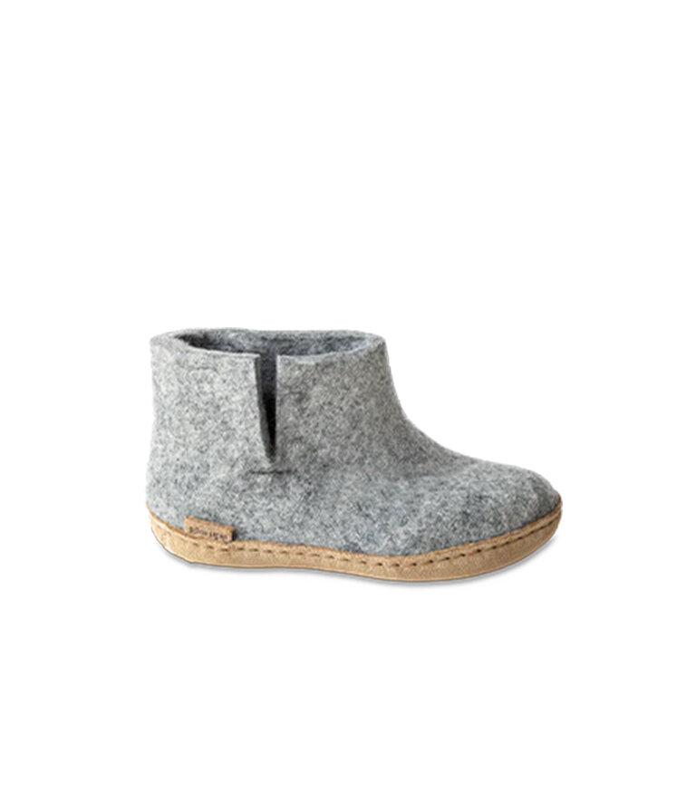 GLERUPS Bottillon Enfants Semelle Cuir Gris