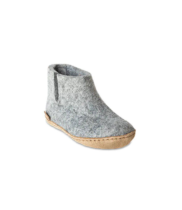 GLERUPS Bottillon Enfants Semelle Cuir Gris