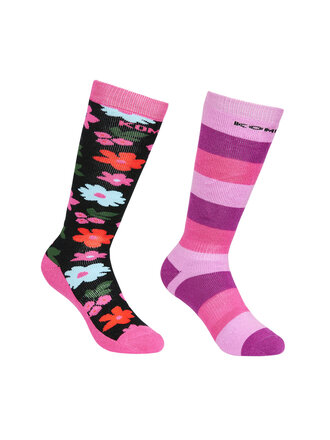 KOMBI Rumble Heavy Socks Twin Pack - Junior Mini Flowers