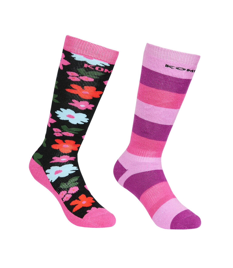 KOMBI Rumble Heavy Socks Twin Pack - Junior Mini Flowers