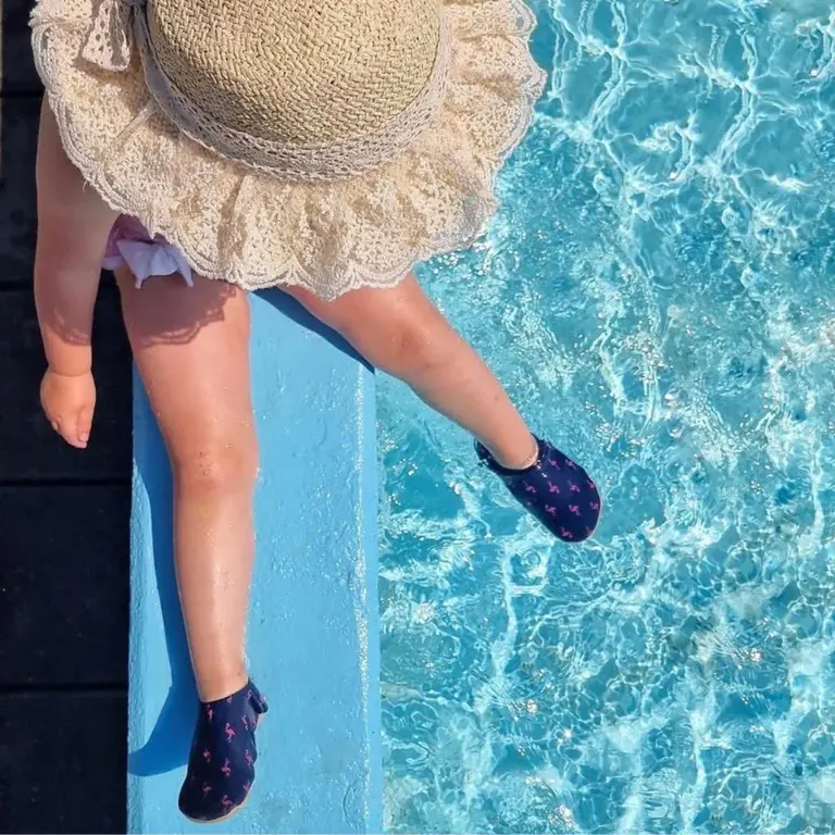 SLIPSTOP Ella JR  Pink flamingos / Navy