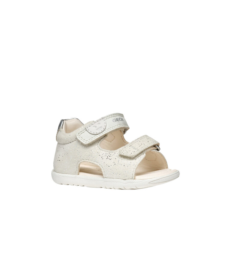 GEOX Sandale Macchia Blanc / Argent