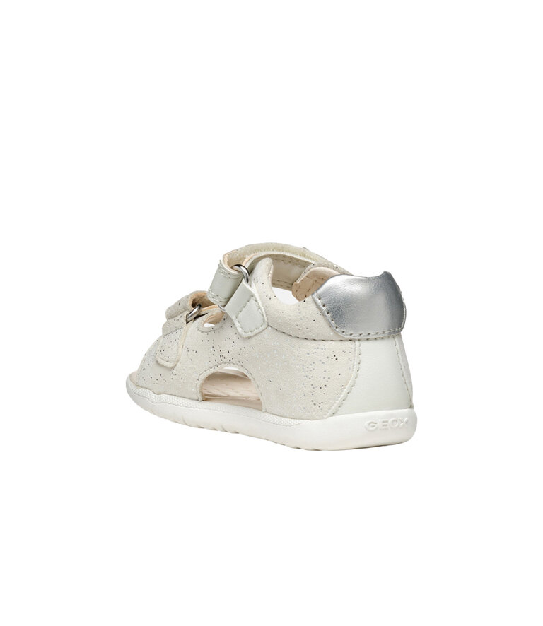 GEOX Sandale Macchia Blanc / Argent
