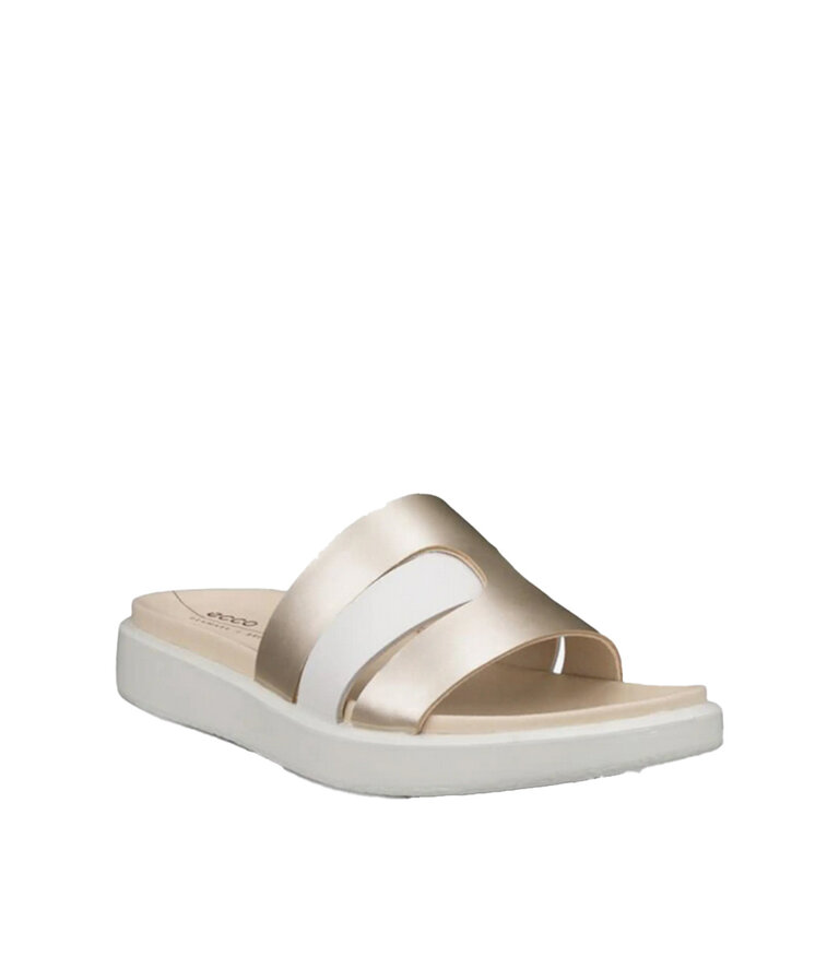 ECCO Flowt Oasis Slide Pure White /Gold