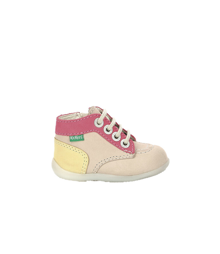 KICKERS BONZIP-2 BEIGE / ROSE / JAUNE
