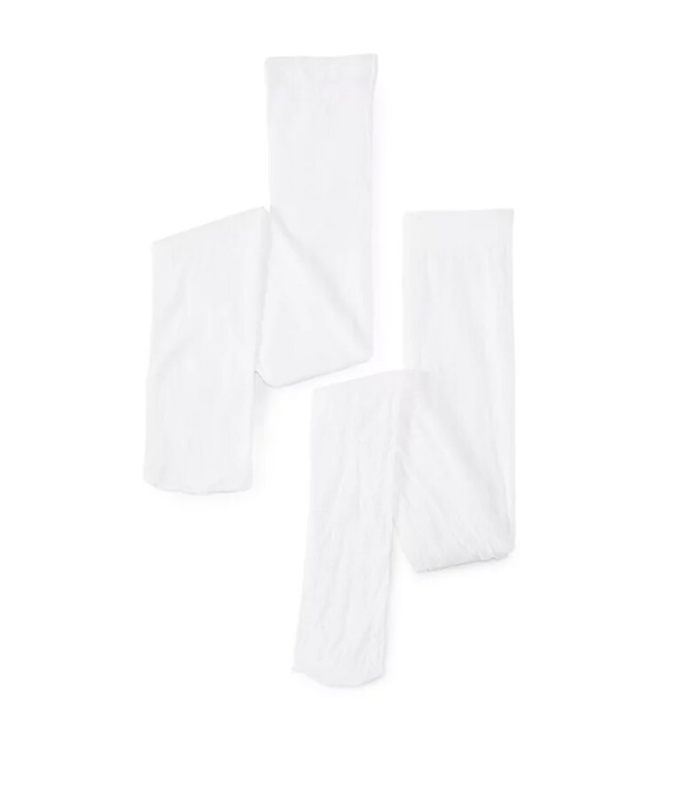 Collants pour filles  05030 Microfibre Paquet de 2 paires Blanc