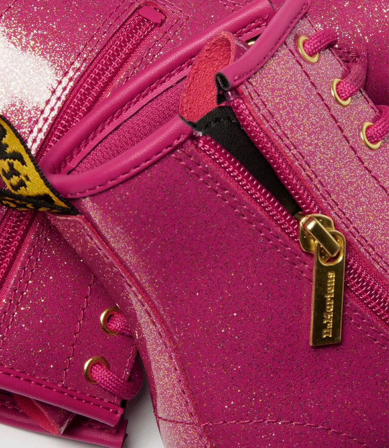 DR. MARTENS Kid's - 1460 Glitter Patent Fuchsia  / Silver / Gold