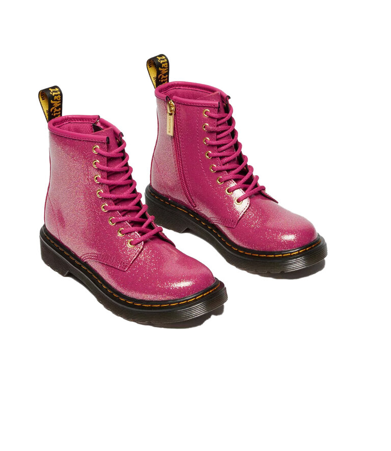 DR. MARTENS Kid's - 1460 Glitter Patent Fuchsia  / Silver / Gold