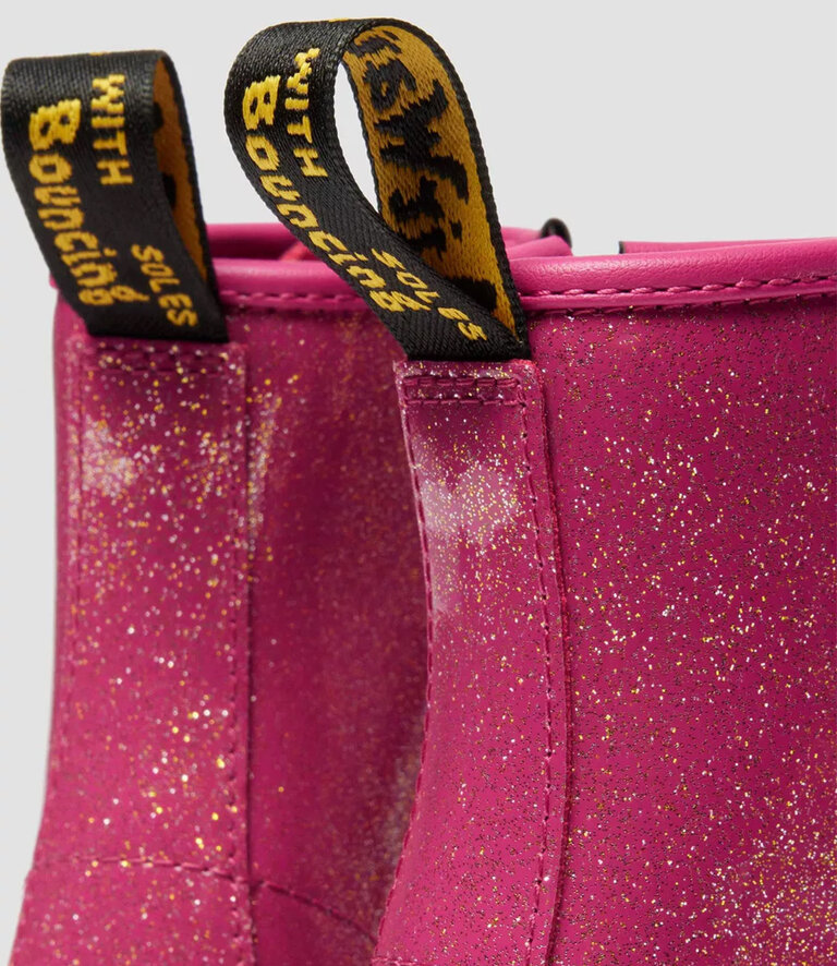 DR. MARTENS Kid's - 1460 Glitter Patent Fuchsia  / Silver / Gold