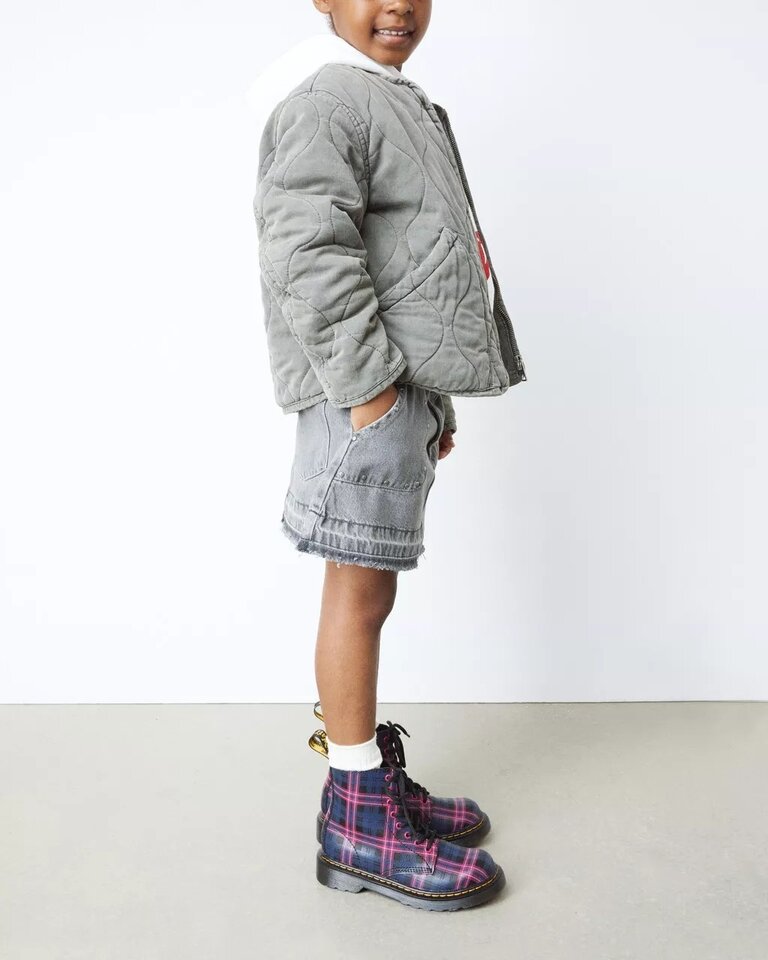 DR. MARTENS Kid's - 1460 Pascal Tartan Black Multi
