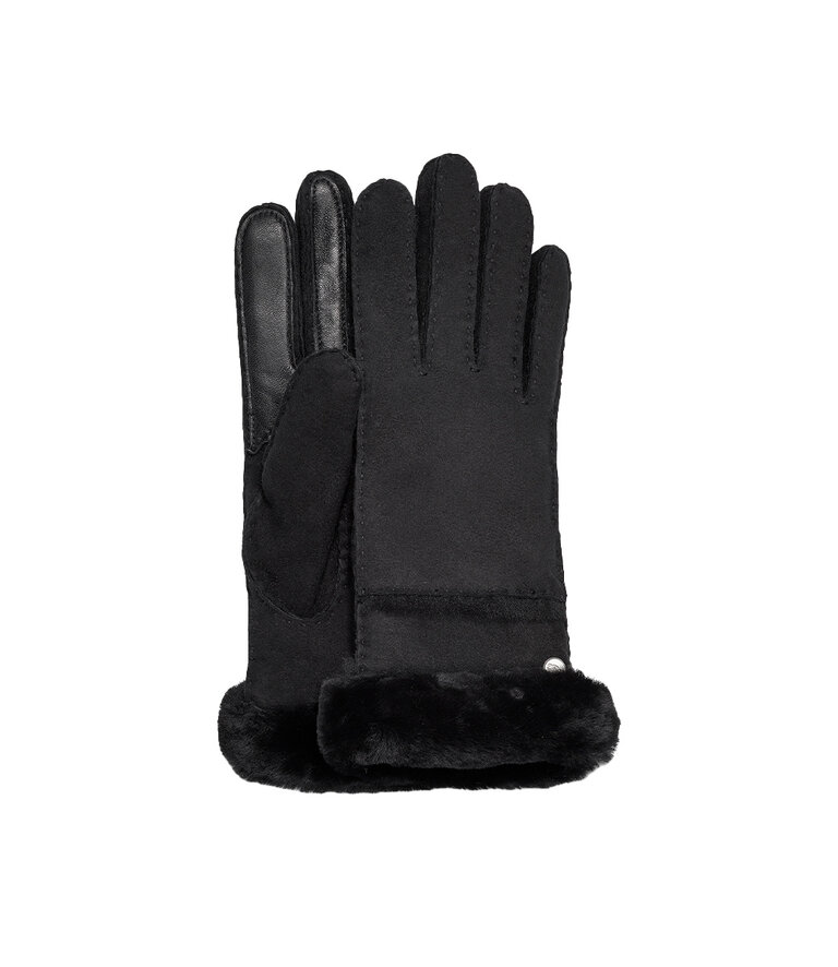 UGG Femmes – Gants en peau de mouton à coutures Noir