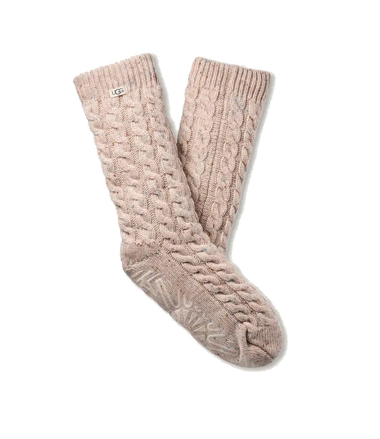 UGG Femme Chaussette en maille torsadée Elowyn à doublure polaire cream confetti