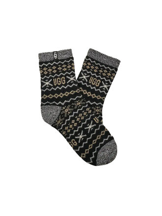 UGG Women's Cressida Cozy Quarter Sock Black Multi uggisle
