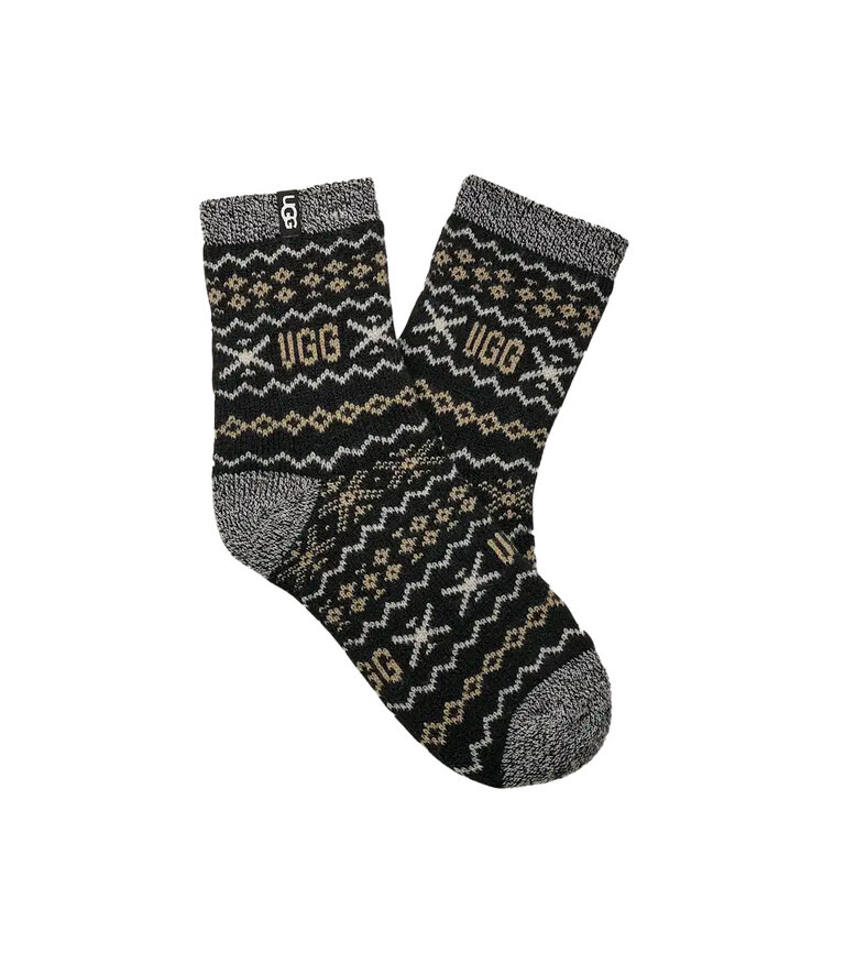 UGG Women's Cressida Cozy Quarter Sock Black Multi uggisle