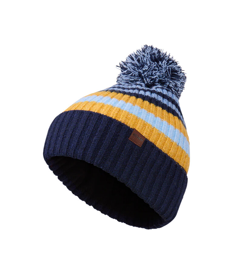 KOMBI Junior- Tuque Zermatt – Doublure en molleton et rayures Marine