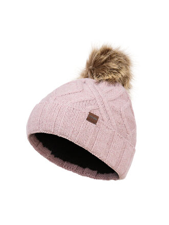 KOMBI Junior - Cable Beanie – Faux Fur Pompom Nostalgia Rose