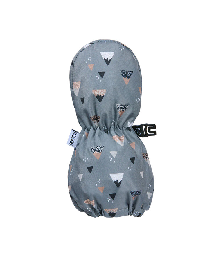 KOMBI Baby Bear Long Cuff Mittens - Infants Grey Baby Peaks