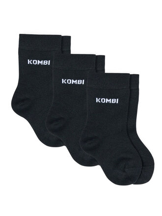 KOMBI Bébés - Paquet de 3 chaussettes en laine mérinos Noir KOMBI Bébés - Paquet de 3 chaussettes en laine mérinos Noir