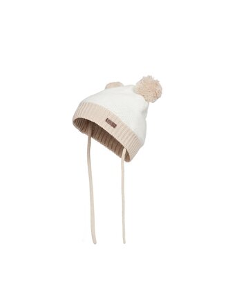 KOMBI Minnie Double Pom Pom Knit Toque - Infants White