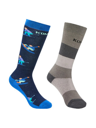 KOMBI Rumble Heavy Socks Twin Pack Blue Free Ski