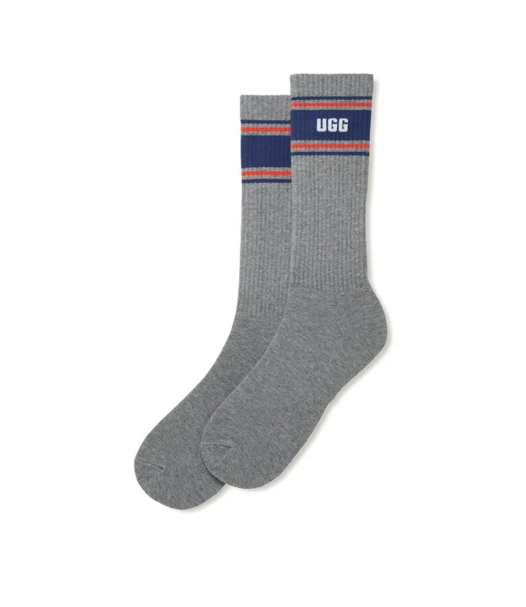 UGG Men's Josias Varsity Crew Socks Grey Heather /  Amalfi