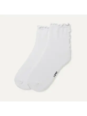UGG Women's Karsyn Lettuce Edge Quarter II socks White