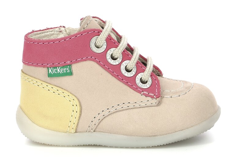 KICKERS BONZIP-2 BEIGE / PINK / YELLOW