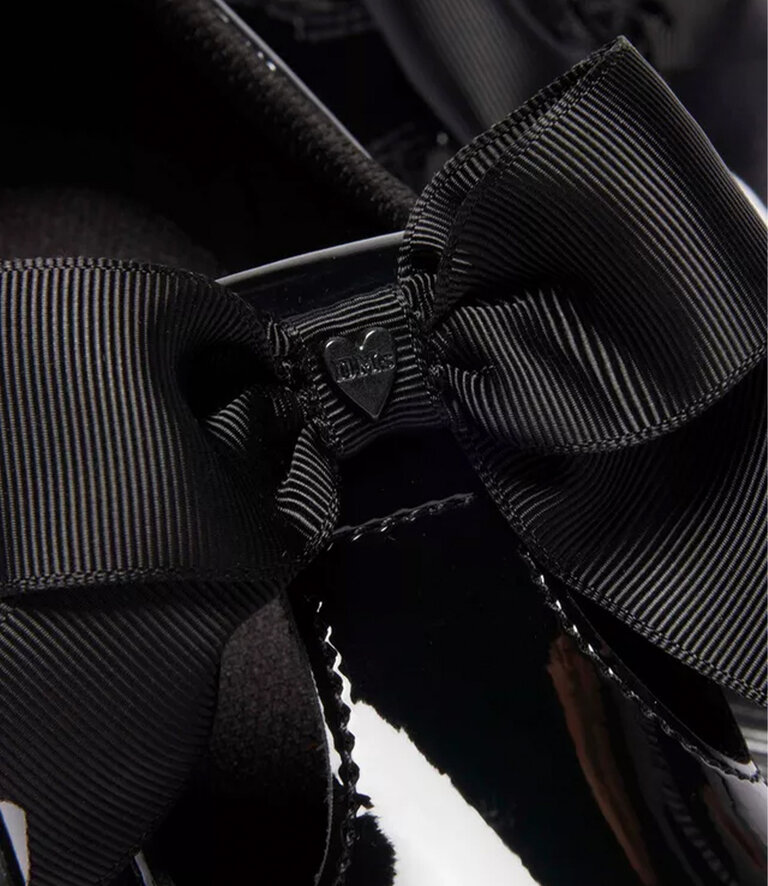 DR. MARTENS Enfants - Polley II Bow  Mary Jane Verni Noir