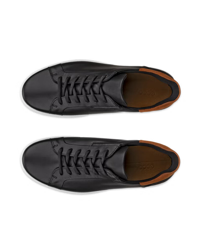 ECCO Hommes - Soft 7 faciles à enfiler Noir / Cognac